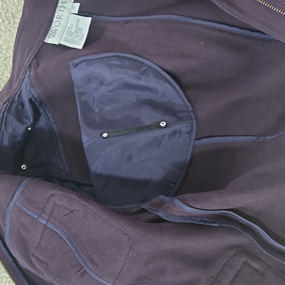W By Worth Purple Motorcycle Jacket Size 10 - Picture 9 of 12